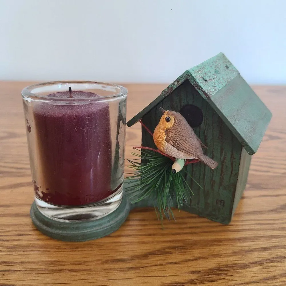 Hallmark Nature's Sketchbook Marjolein Bastin Resin Birdhouse Candle Holder